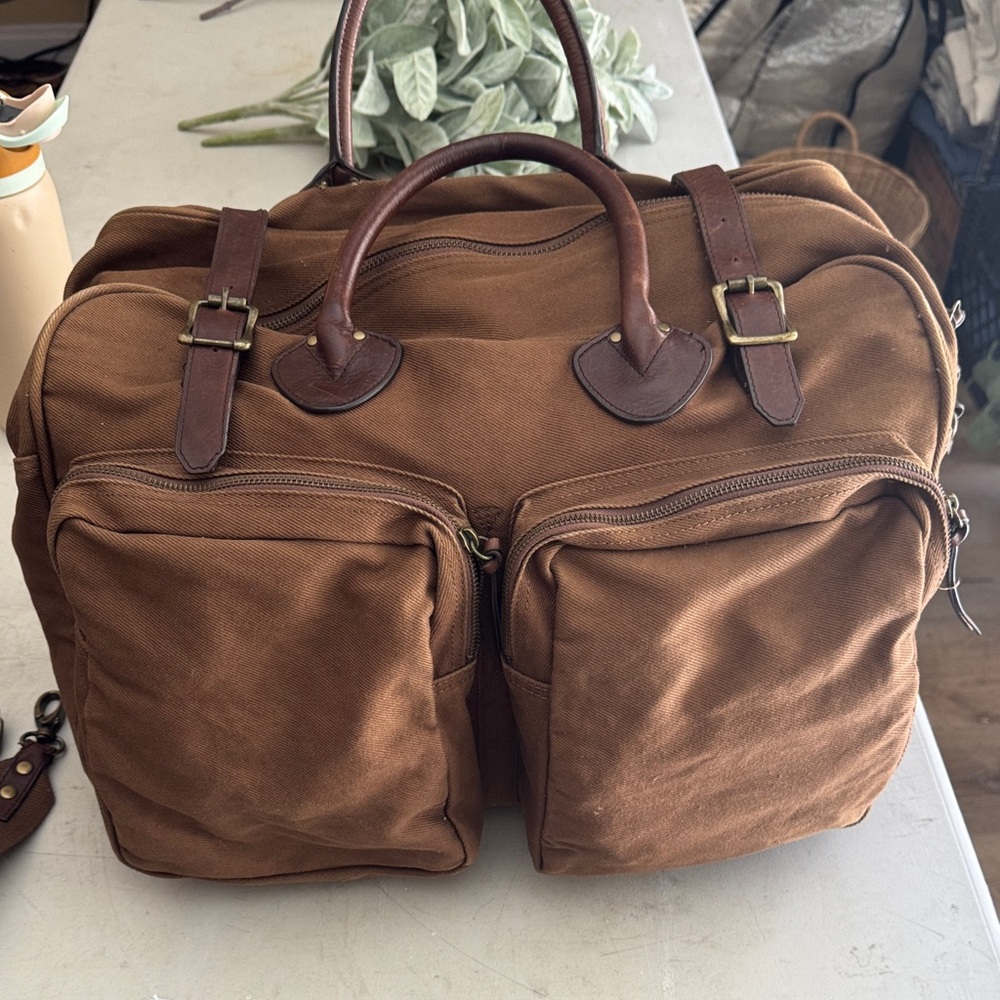 J. Crew Tan Canvas Duffle Bag